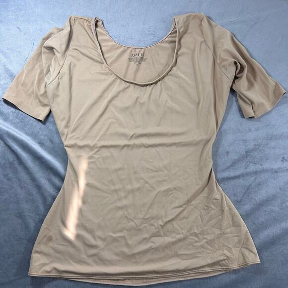 Assets by Spanx Beigh Short sleeve scoop neck shapeware size XL - Picture 1 of 5